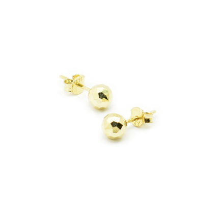 Złote kolczyki kulki diamentowane – 5 mm
