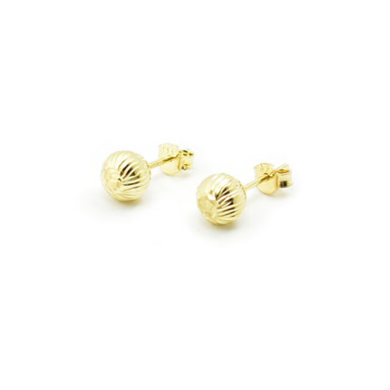 Złote kolczyki kulki diamentowane – 5 mm
