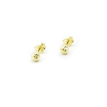 Złote kolczyki kulki diamentowane – 4 mm