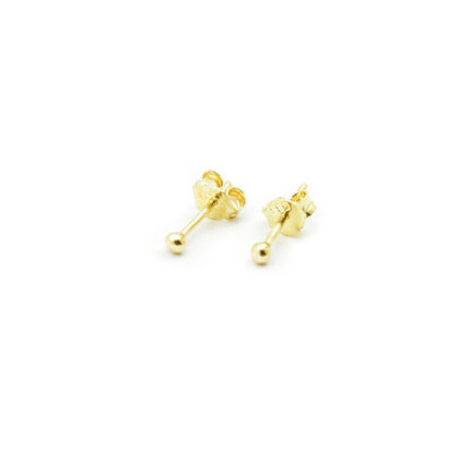 Złote kolczyki kulki gładkie – 2 mm