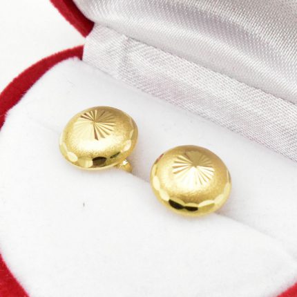 Złote kolczyki – półkulki 10mm – fasetowane