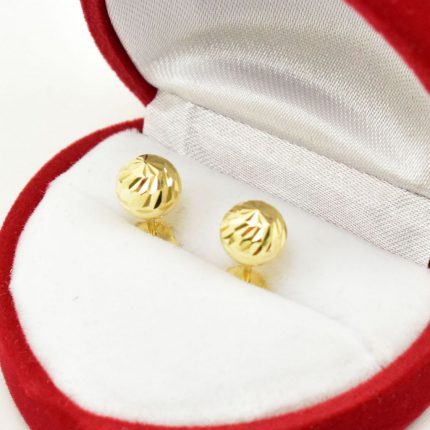 Złote kolczyki kulki – 7mm zdobione