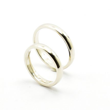 Solidne obrączki 3mm z białego złota